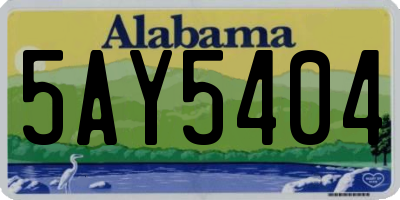 AL license plate 5AY5404