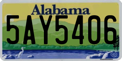AL license plate 5AY5406