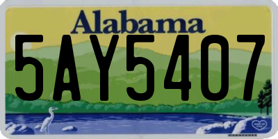 AL license plate 5AY5407