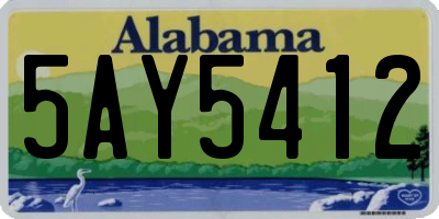 AL license plate 5AY5412