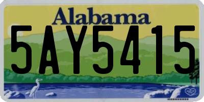 AL license plate 5AY5415