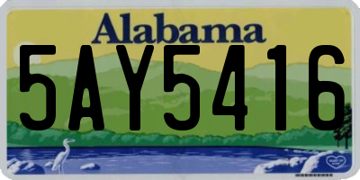 AL license plate 5AY5416