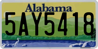 AL license plate 5AY5418