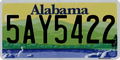 AL license plate 5AY5422