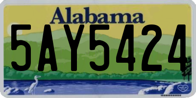 AL license plate 5AY5424