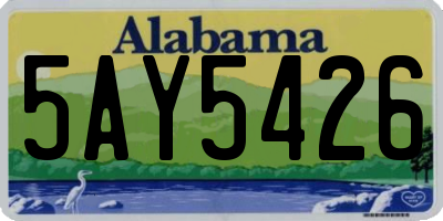 AL license plate 5AY5426