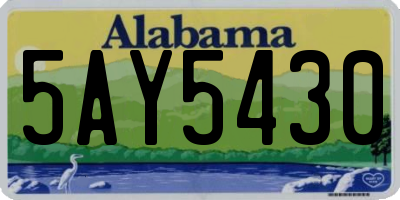 AL license plate 5AY5430