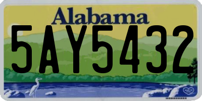 AL license plate 5AY5432