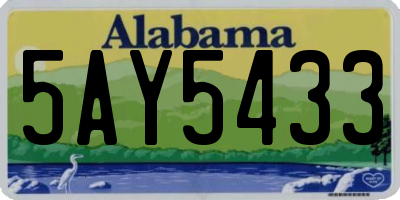 AL license plate 5AY5433