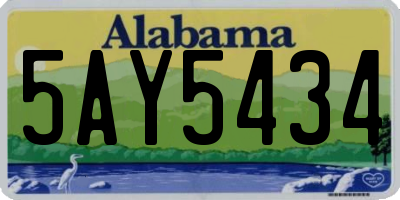AL license plate 5AY5434
