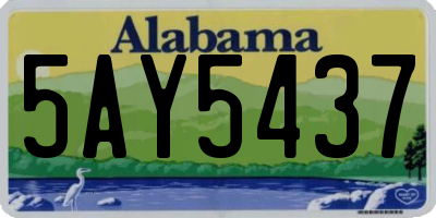 AL license plate 5AY5437