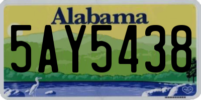 AL license plate 5AY5438
