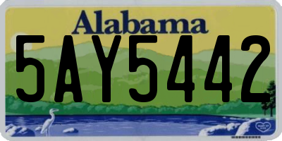 AL license plate 5AY5442