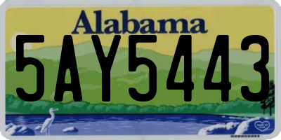 AL license plate 5AY5443
