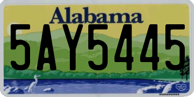 AL license plate 5AY5445
