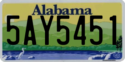 AL license plate 5AY5451