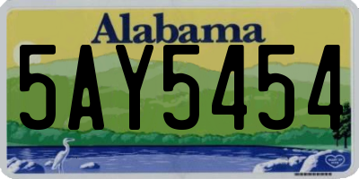 AL license plate 5AY5454