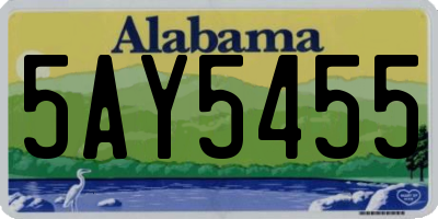 AL license plate 5AY5455