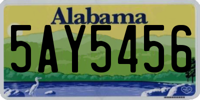 AL license plate 5AY5456