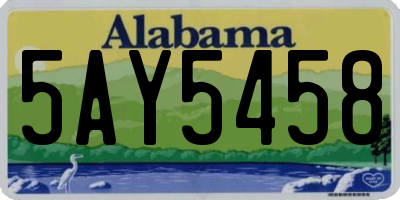AL license plate 5AY5458
