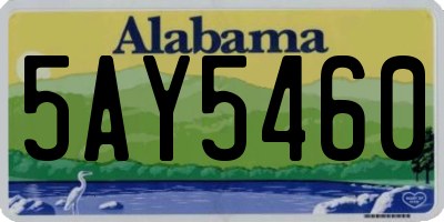 AL license plate 5AY5460