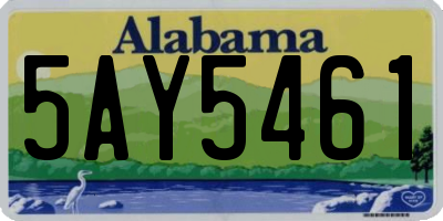 AL license plate 5AY5461