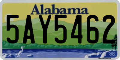 AL license plate 5AY5462