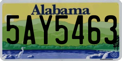 AL license plate 5AY5463