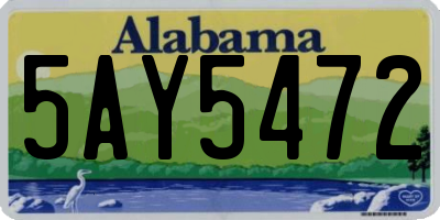 AL license plate 5AY5472
