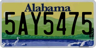 AL license plate 5AY5475