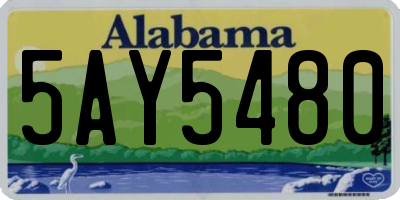 AL license plate 5AY5480