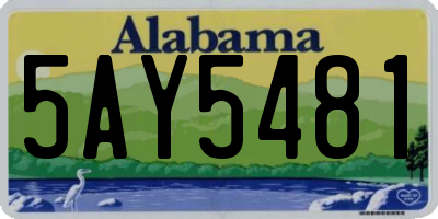 AL license plate 5AY5481
