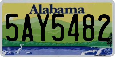 AL license plate 5AY5482