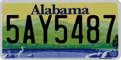 AL license plate 5AY5487