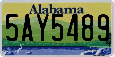 AL license plate 5AY5489