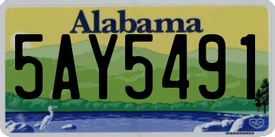AL license plate 5AY5491