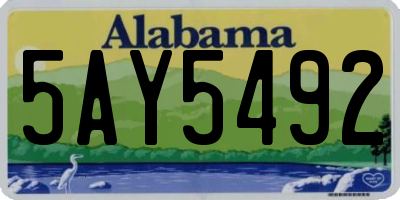 AL license plate 5AY5492