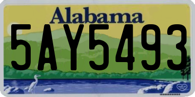 AL license plate 5AY5493