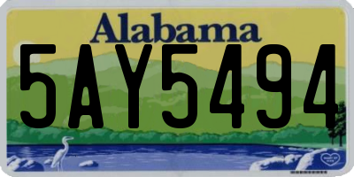 AL license plate 5AY5494