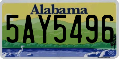 AL license plate 5AY5496