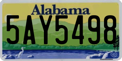 AL license plate 5AY5498