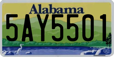 AL license plate 5AY5501