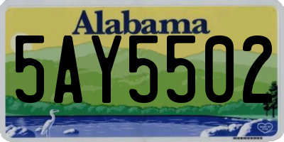 AL license plate 5AY5502