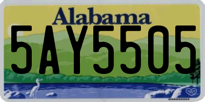 AL license plate 5AY5505