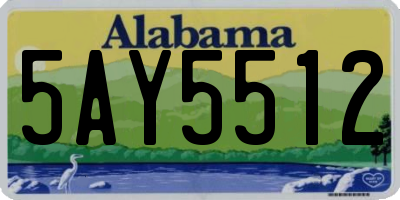 AL license plate 5AY5512