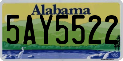 AL license plate 5AY5522