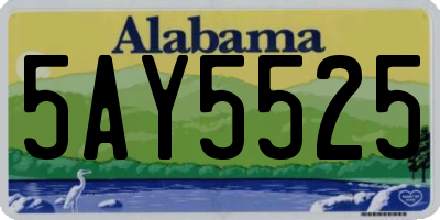 AL license plate 5AY5525