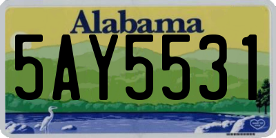 AL license plate 5AY5531