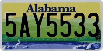 AL license plate 5AY5533