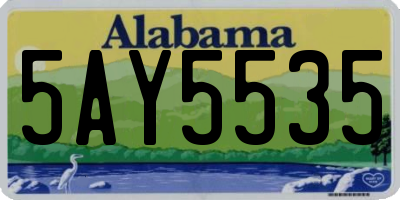 AL license plate 5AY5535